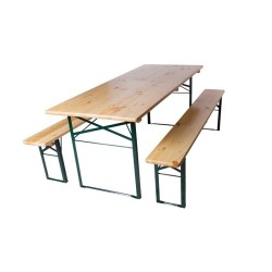 Location Table Brasserie 220 x 70 cm + 2 bancs 220x25 cm